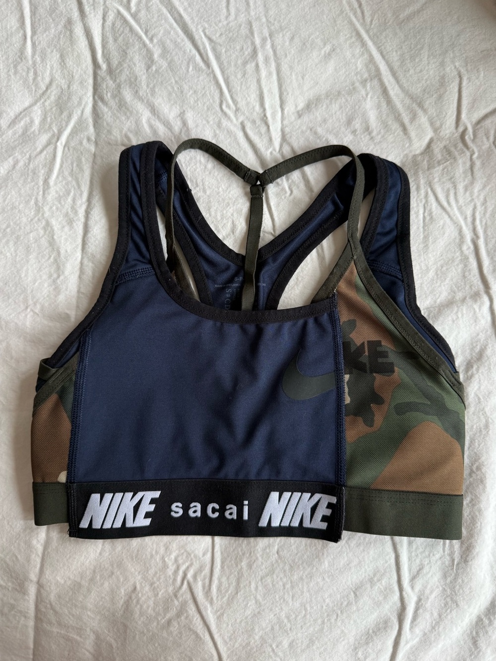 SACAI x Nike Navy Army Green Medium Support Sports Bra Size Small